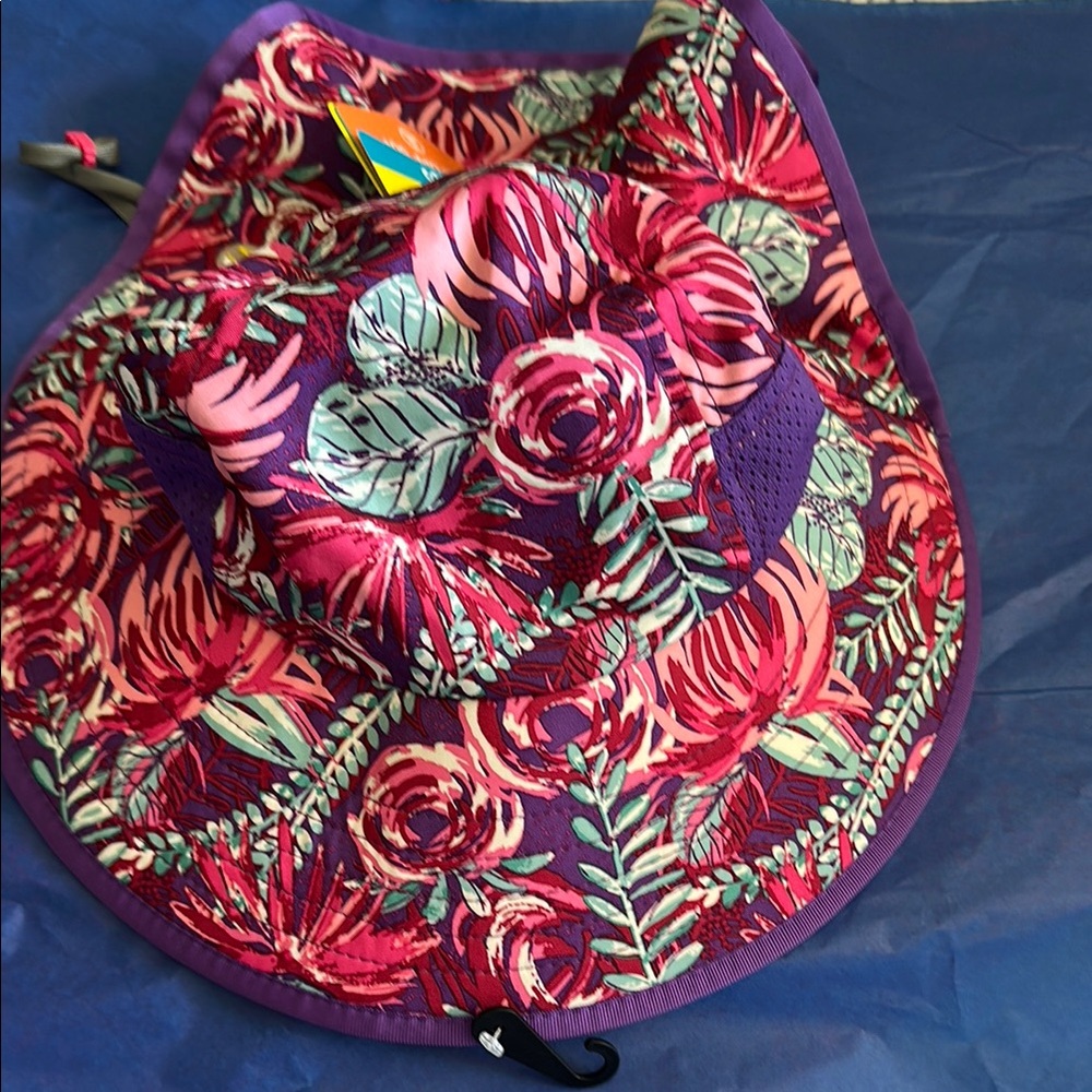 Kids Purple and Pink Floral Bucket Bag with Drawstring